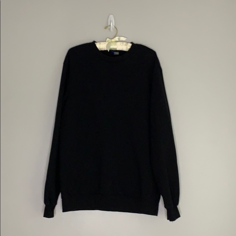 Divided H&M Basic Black Crewneck Sweatshirt medium casual